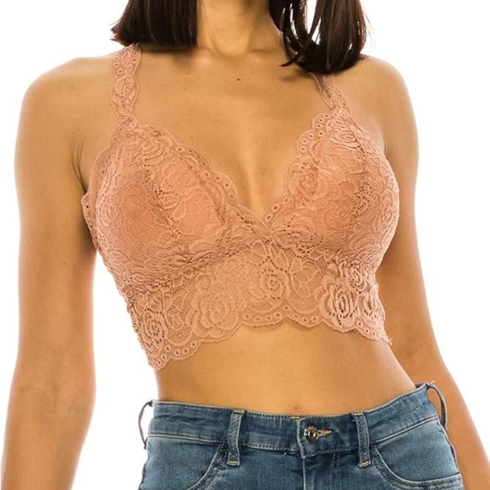 Auden Light Brown Lighly Lined Racerback Bralette Small
